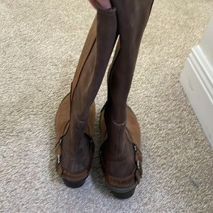 Brown tall sorrel boots
